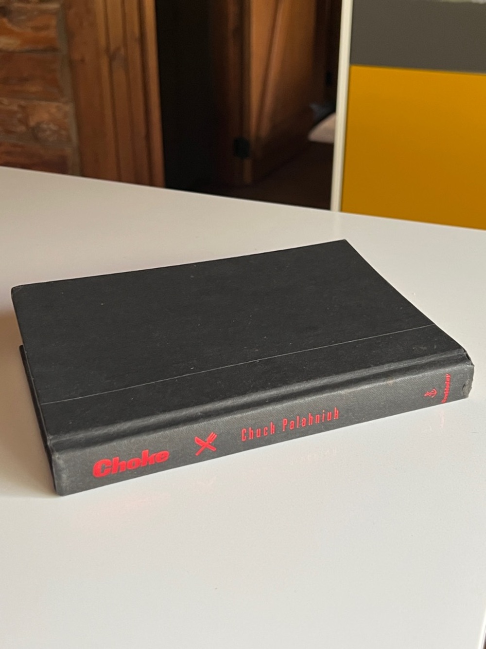 Secret Storage Book Chuck Palahniuk "Choke" Hardcover Book - w/handcuffs